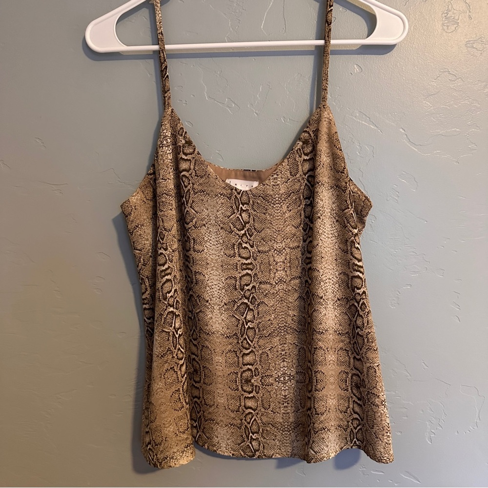 EUC Leith dressy snake print blouse spaghetti strap flowy size M
